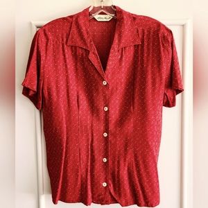 Eddie Bauer red blouse size S